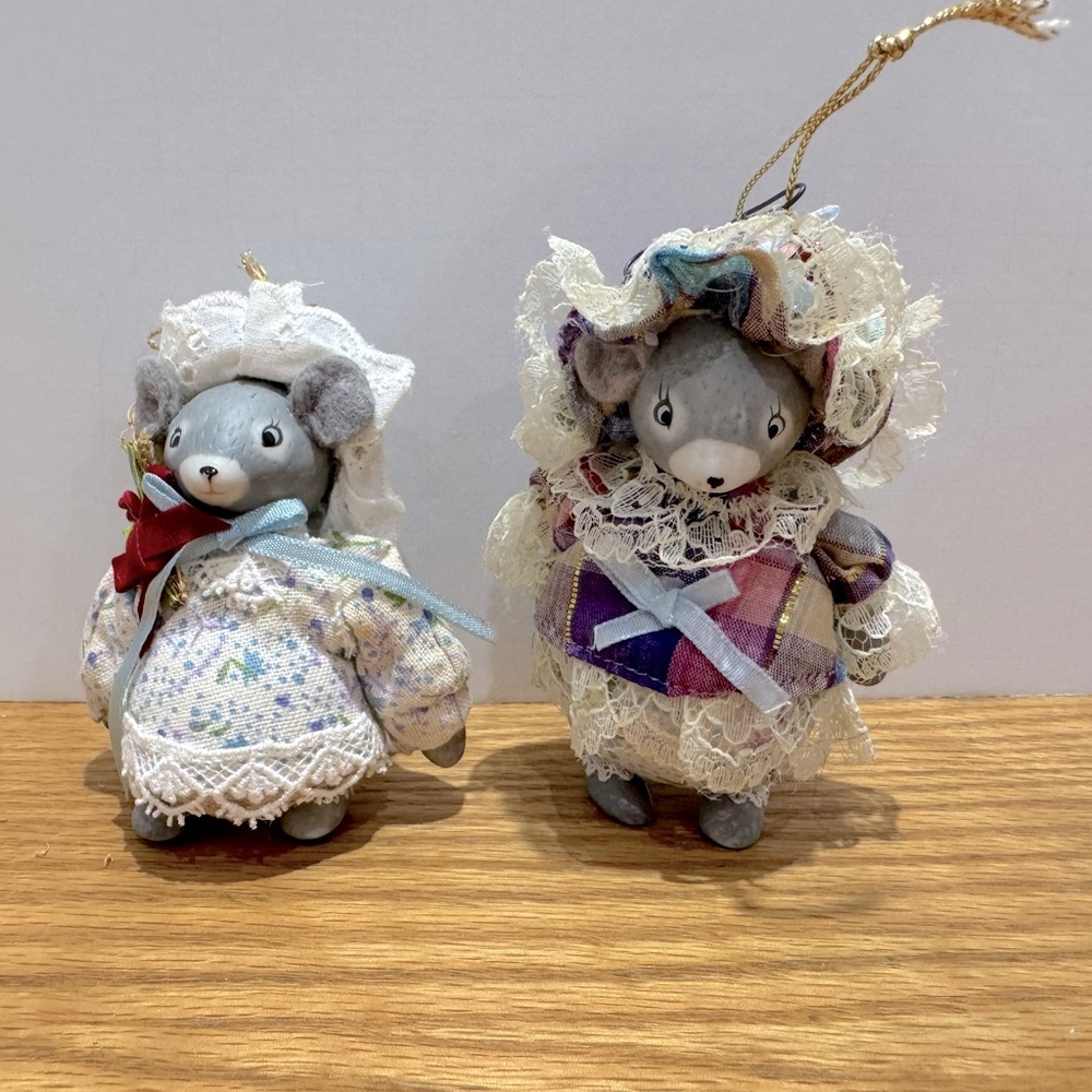 Kurt Adler Charming Christmas Mouse ornaments dated 1983